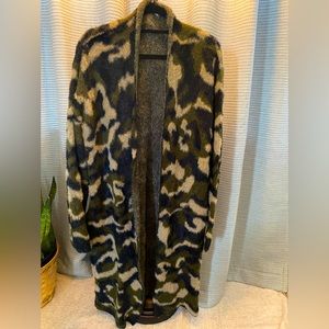 Sweet Lovely camo long sweater/duster, sz 1XL/2XL, NWOT